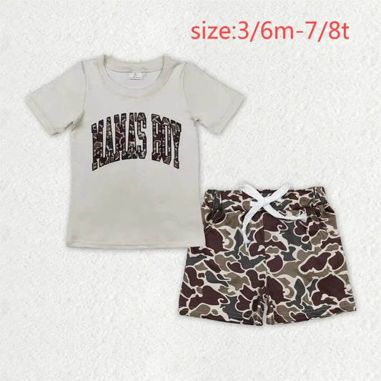 Baby Boy Camouflage Short Sleeve Pants Sets