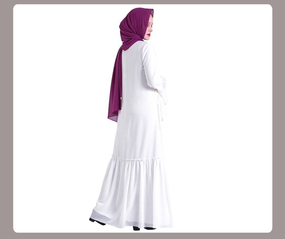 Long Skirt Lotus Leaf Sleeve Abaya