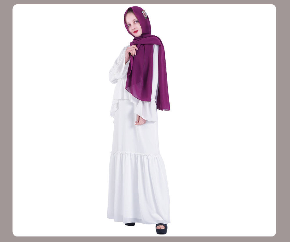 Long Skirt Lotus Leaf Sleeve Abaya