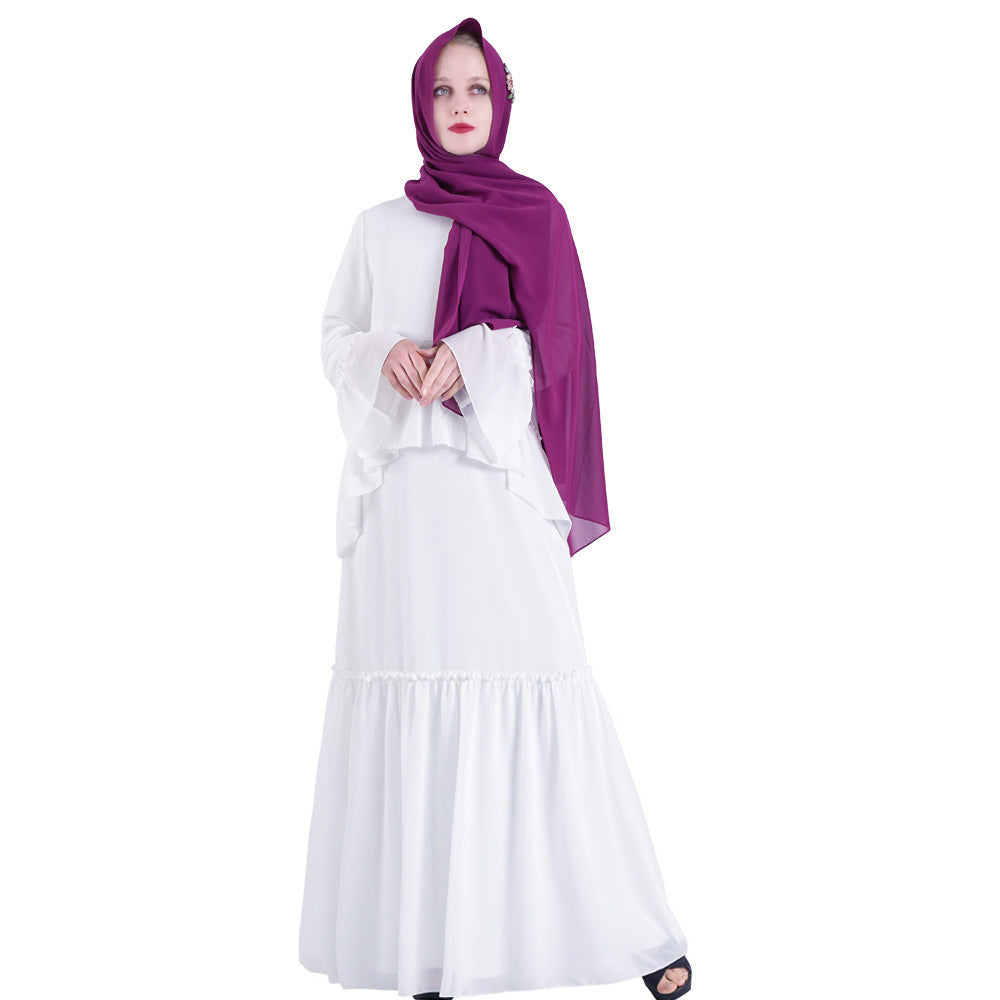 Long Skirt Lotus Leaf Sleeve Abaya