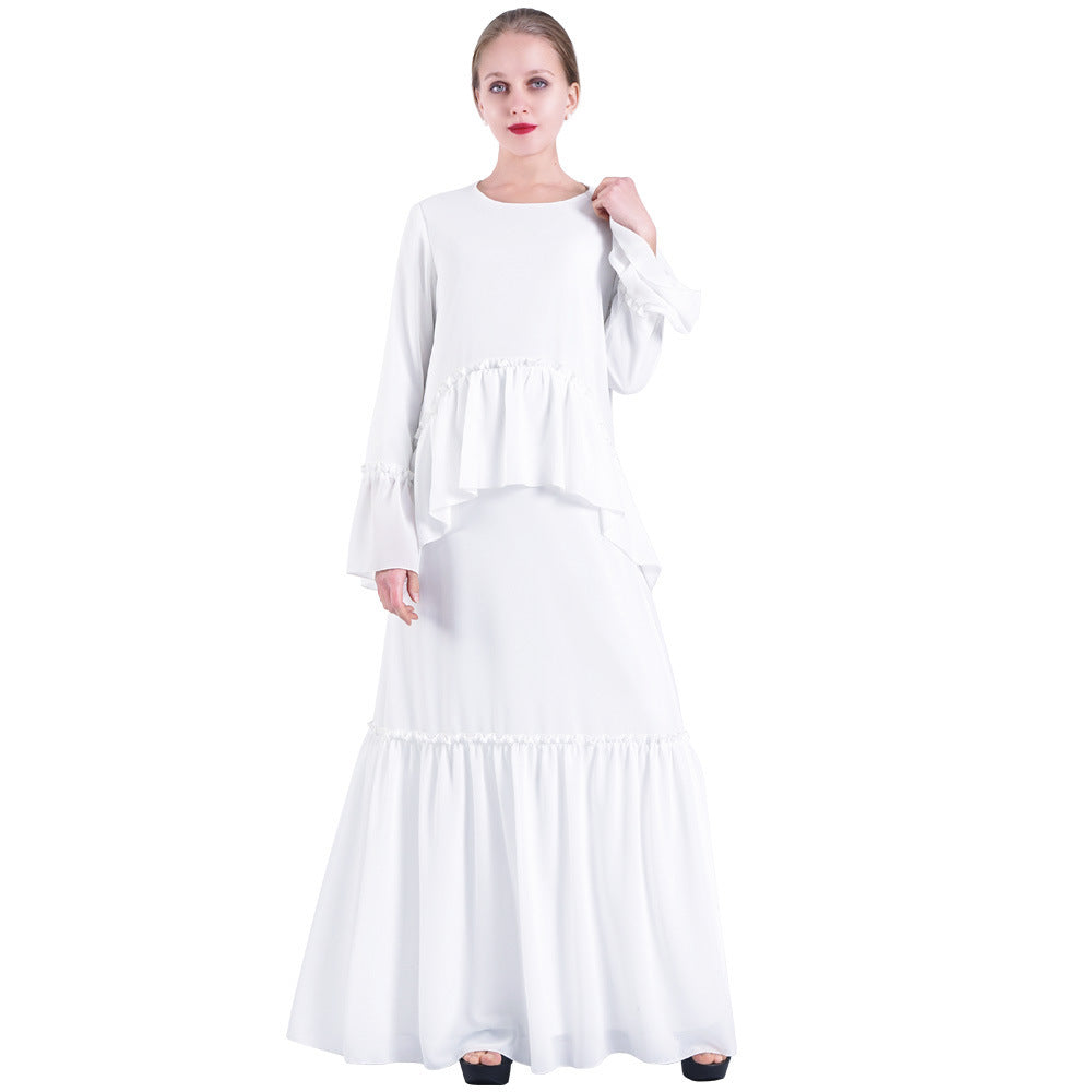Long Skirt Lotus Leaf Sleeve Abaya