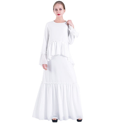Long Skirt Lotus Leaf Sleeve Abaya