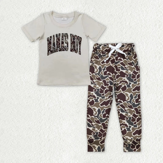Baby Boy Camouflage Short Sleeve Pants Sets
